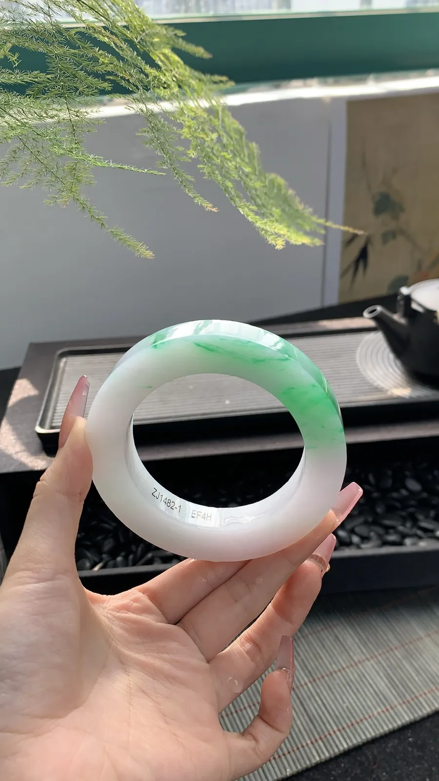 【白底青阳绿镯胚】