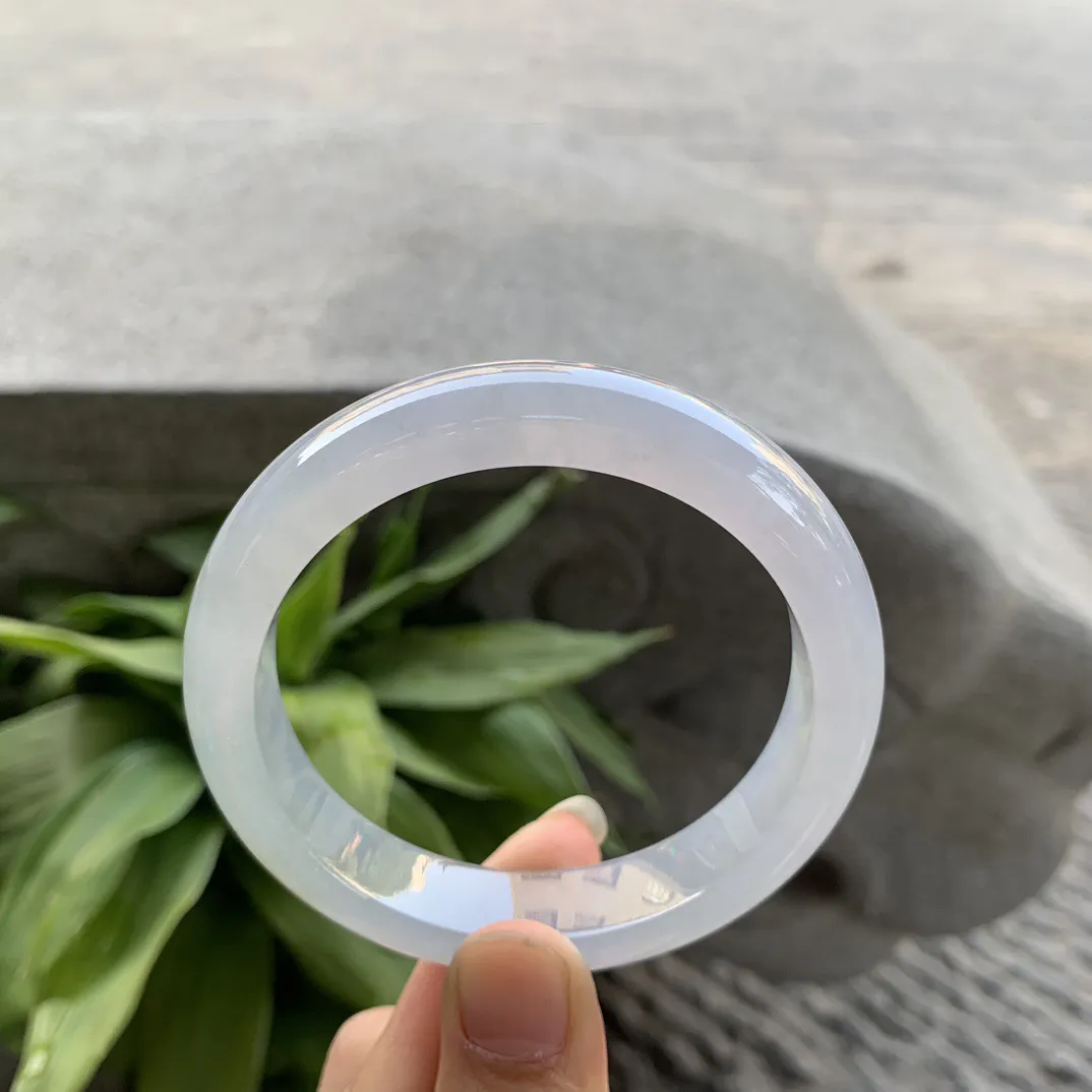 大圈口58.4-13-8.7 【冰种飘黄翡正圈手镯】正圈58 59可戴