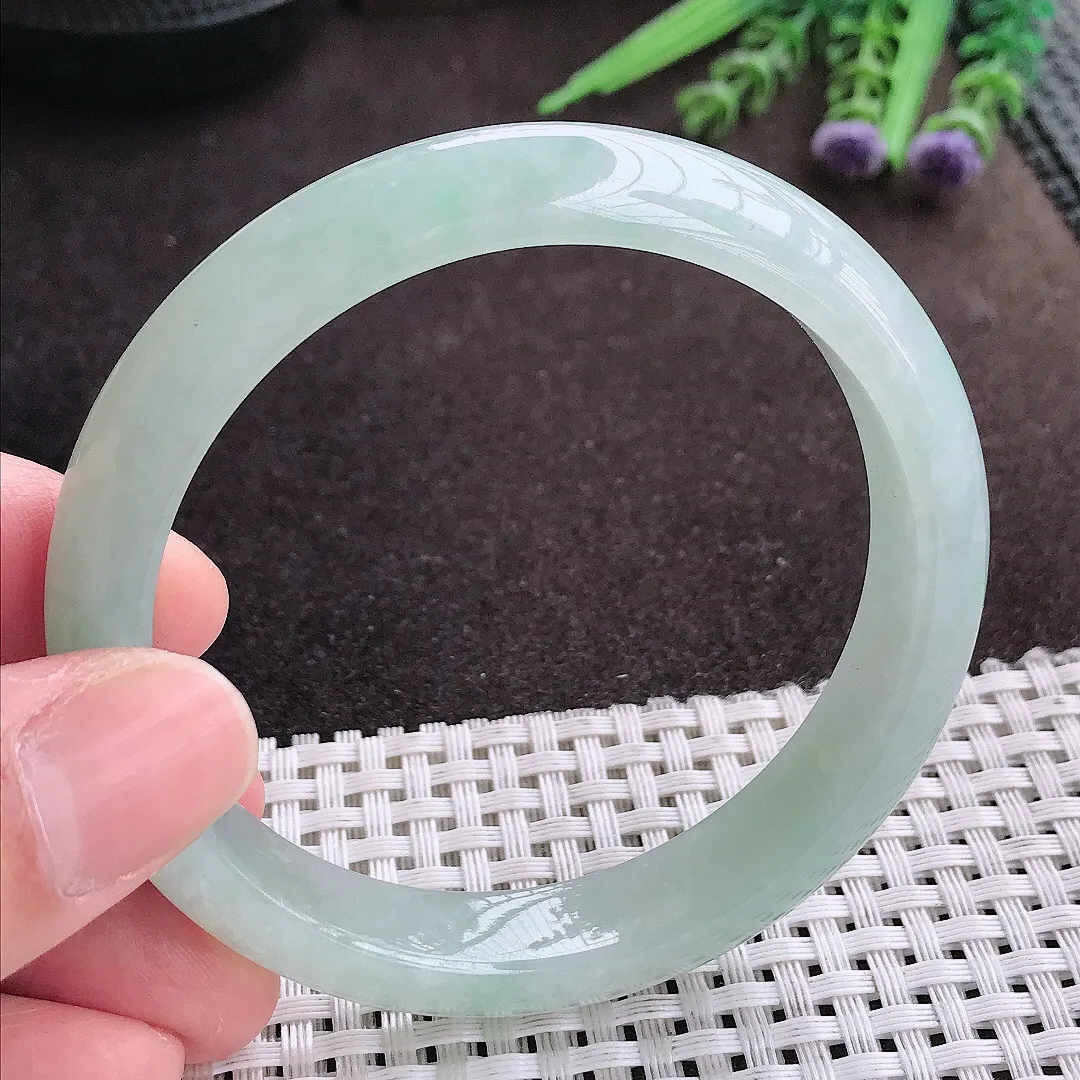 实拍A货翡翠58/11.8/7.8老坑冰胶水灵冰晴种手镯宽边翡翠玉镯女款