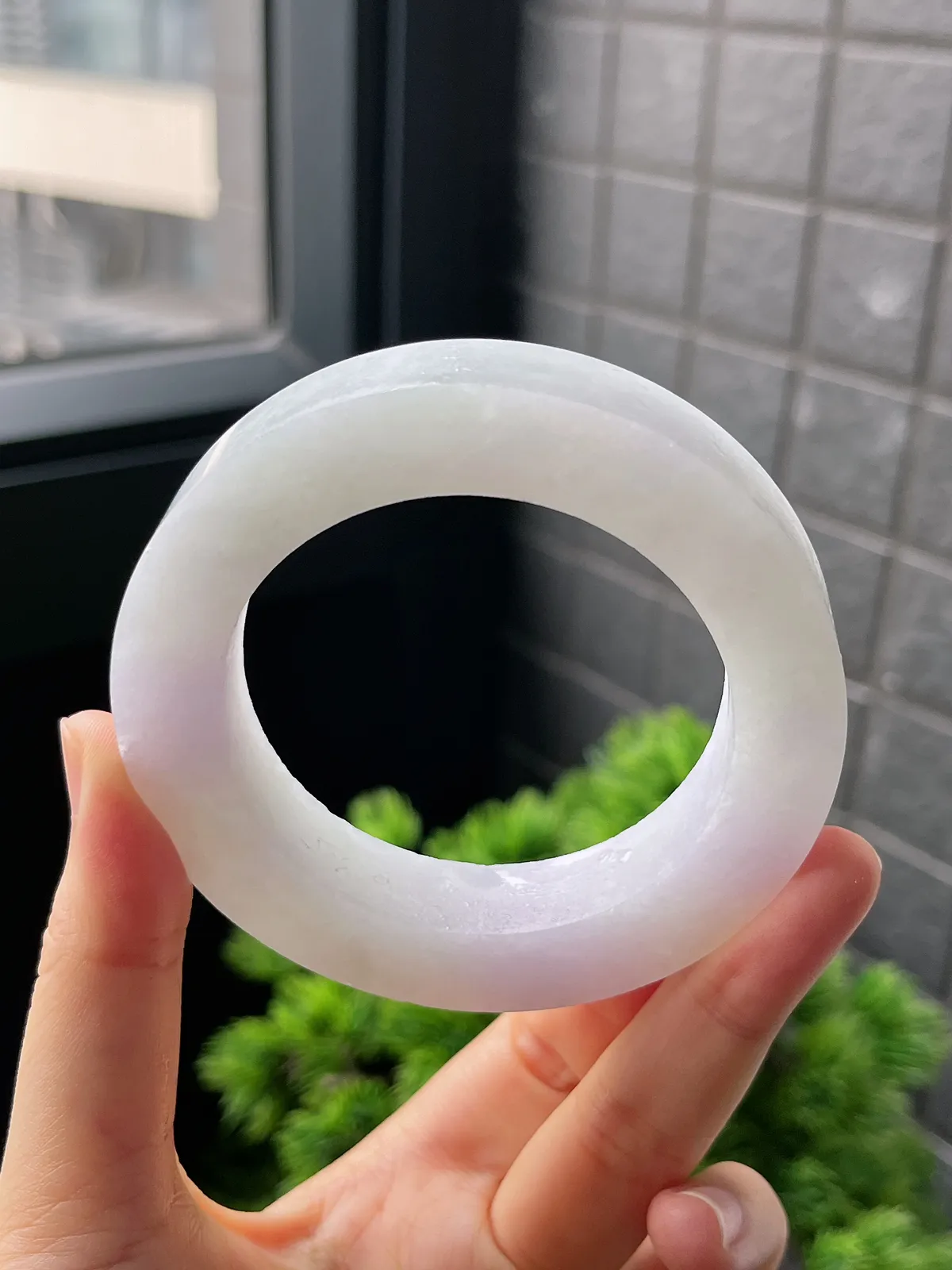 翡翠冰糯种春带彩镯饼，⭕️正圈最大做61，最小做53.6