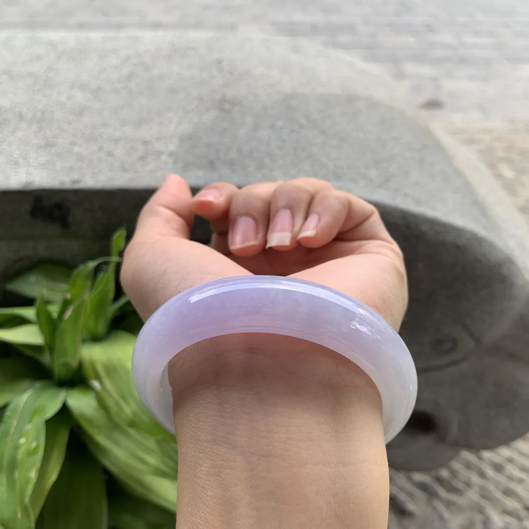 圈口56.3-14-8.8 【冰紫正圈手镯】正圈56 57可戴