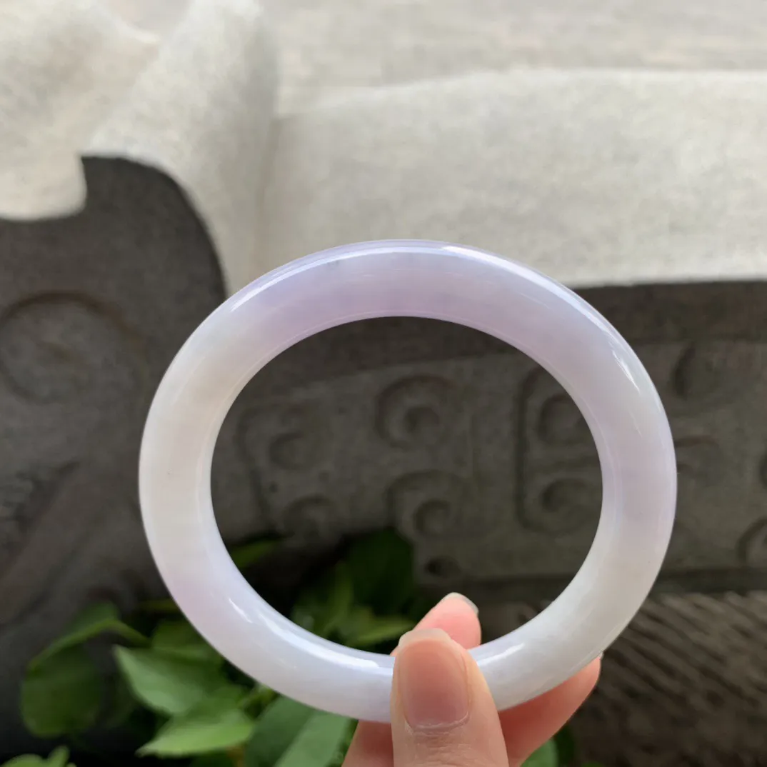 大圈口 62.8-10.6【冰紫圆条手镯】圆条62 63可戴