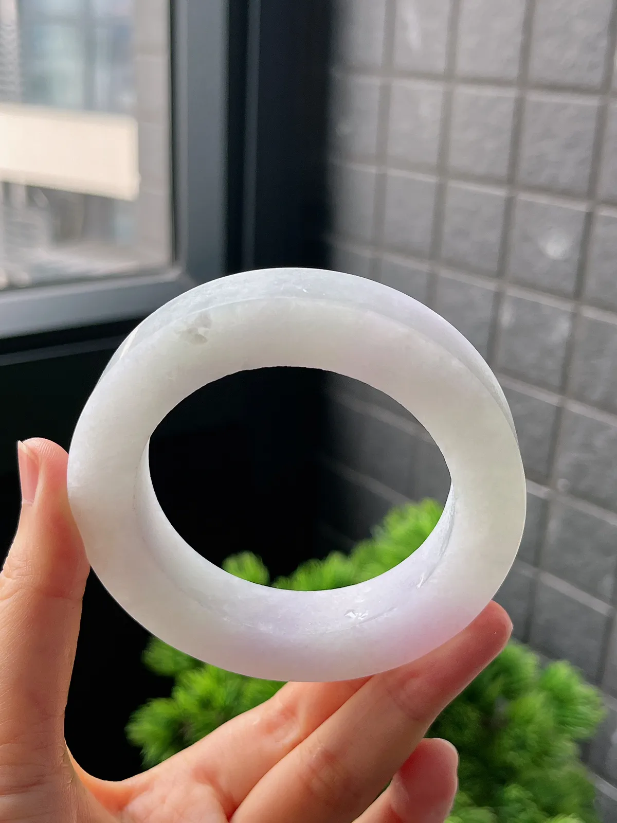 翡翠冰糯种春带彩镯饼，⭕️正圈最大做61，最小做53.6