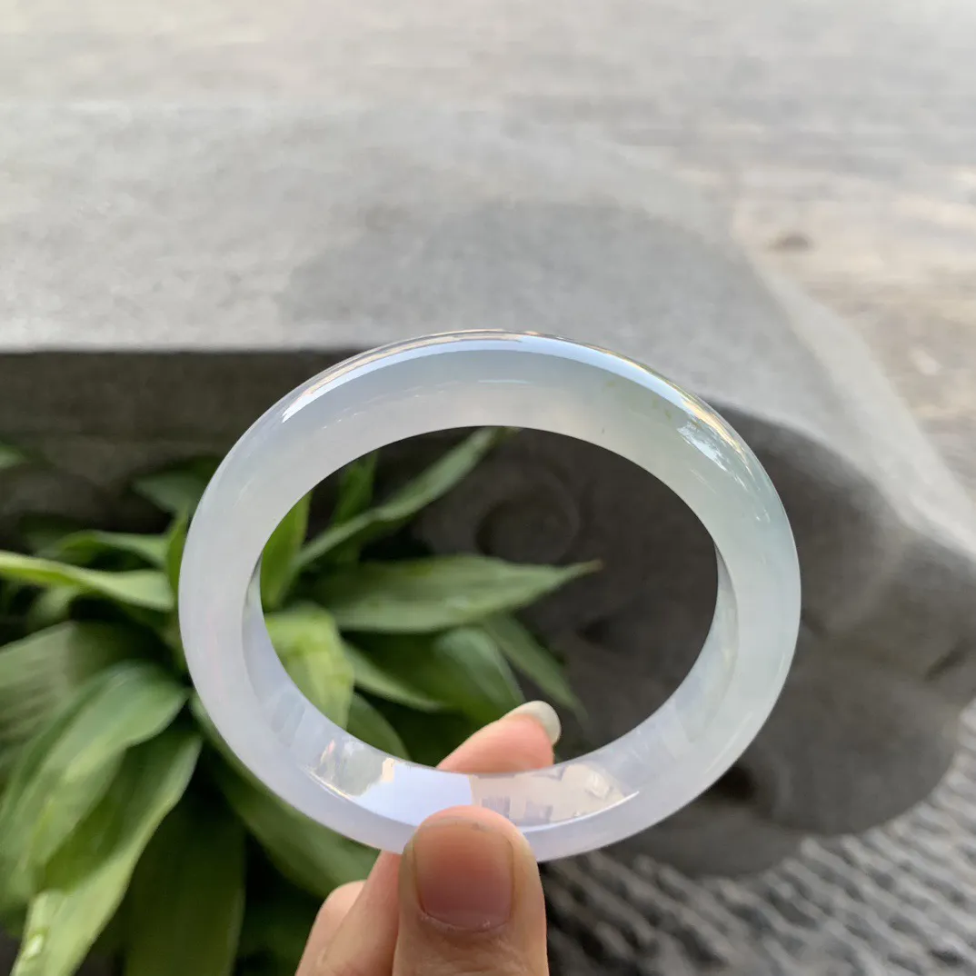 大圈口58.4-13-8.7 【冰种飘黄翡正圈手镯】正圈58 59可戴