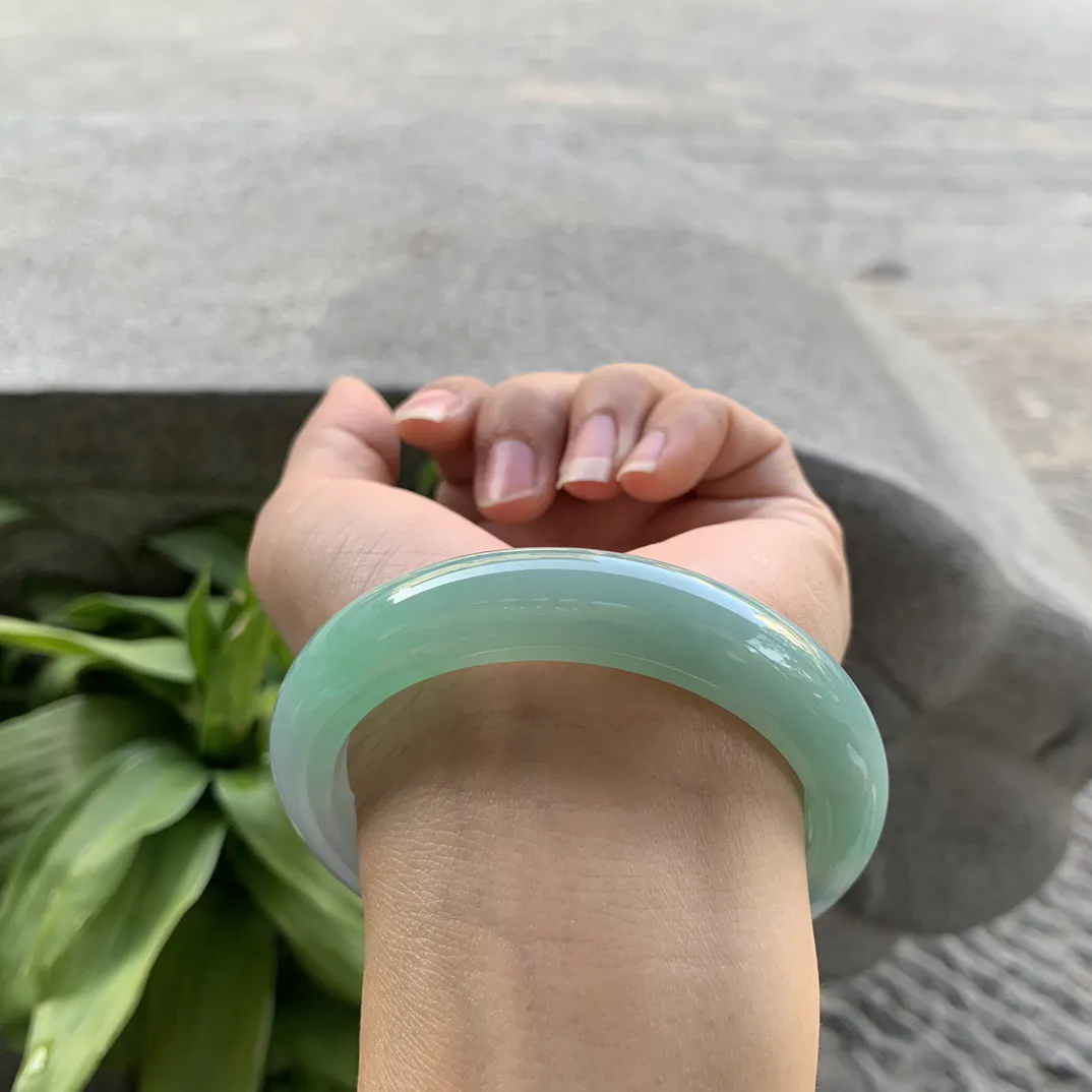 圈口57-12.2-9.4 【果绿正圈手镯】正圈57 58可戴