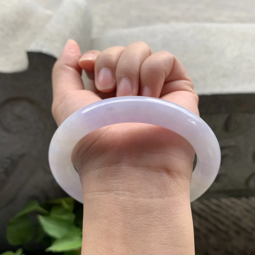 大圈口 62.8-10.6【冰紫圆条手镯】圆条62 63可戴