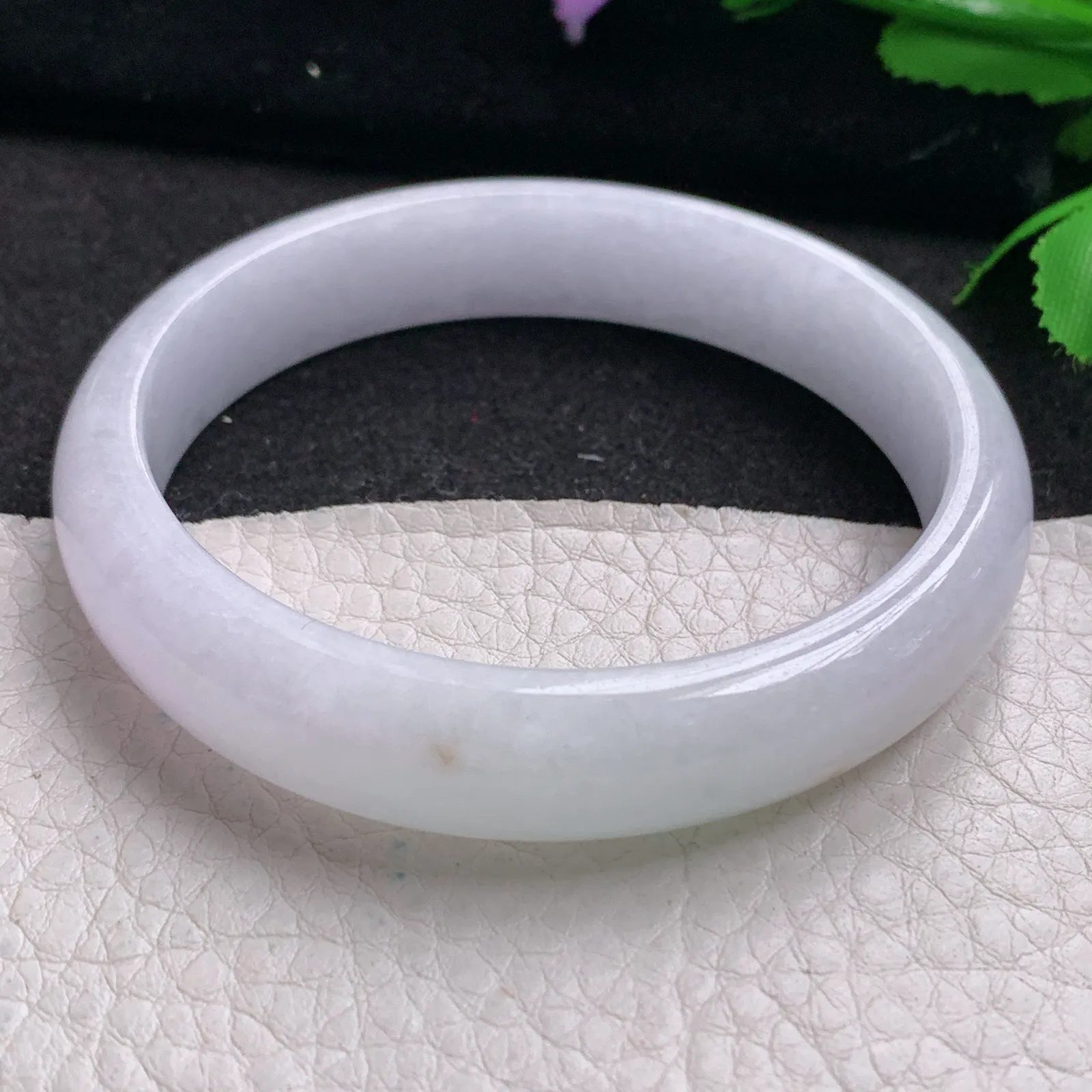 nr实拍57.5*12.5*7平安镯 缅甸翡翠精美冰紫宽边玉手镯 玉手环