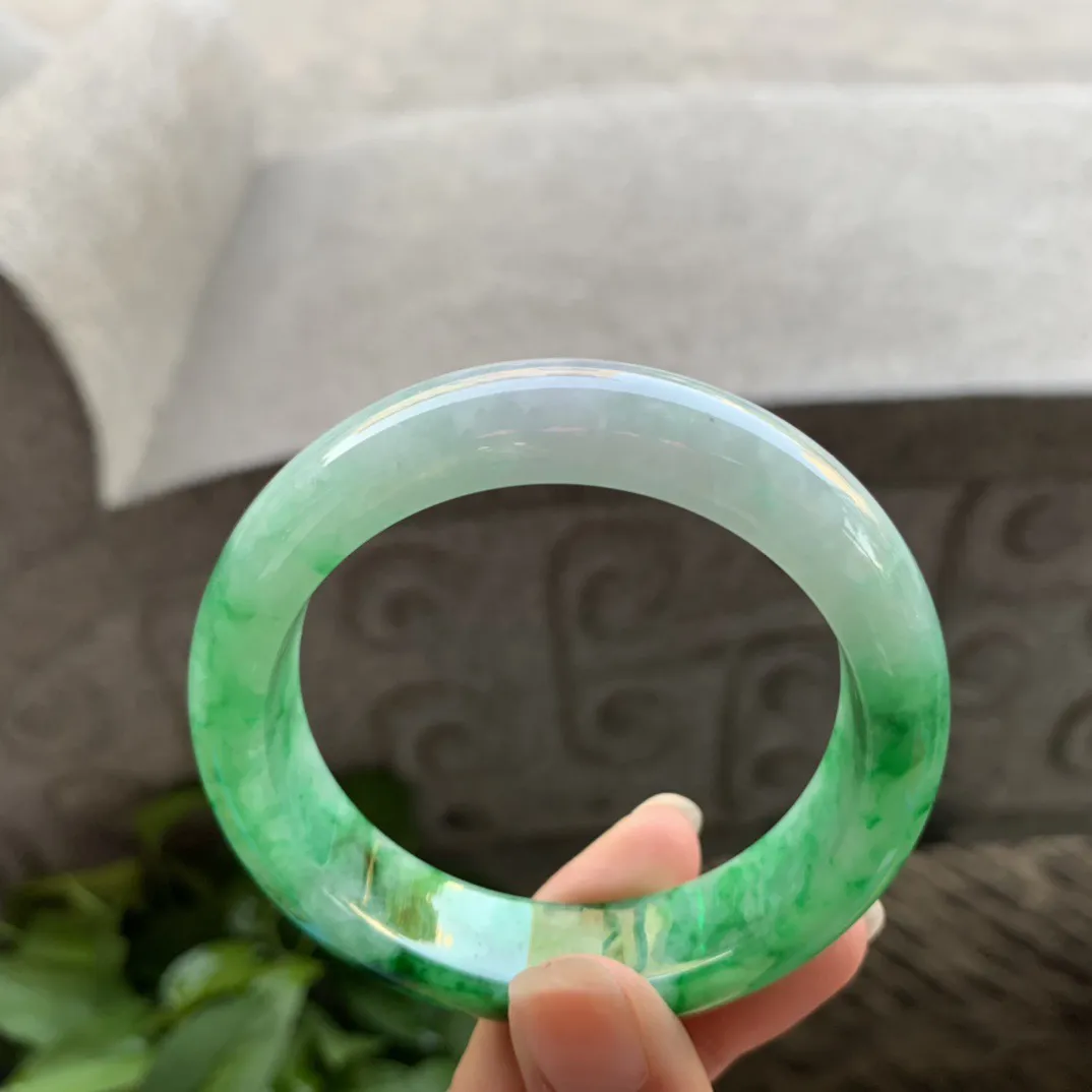 圈口54.8-14.3-9 【辣绿正圈手镯】正圈54 55可戴