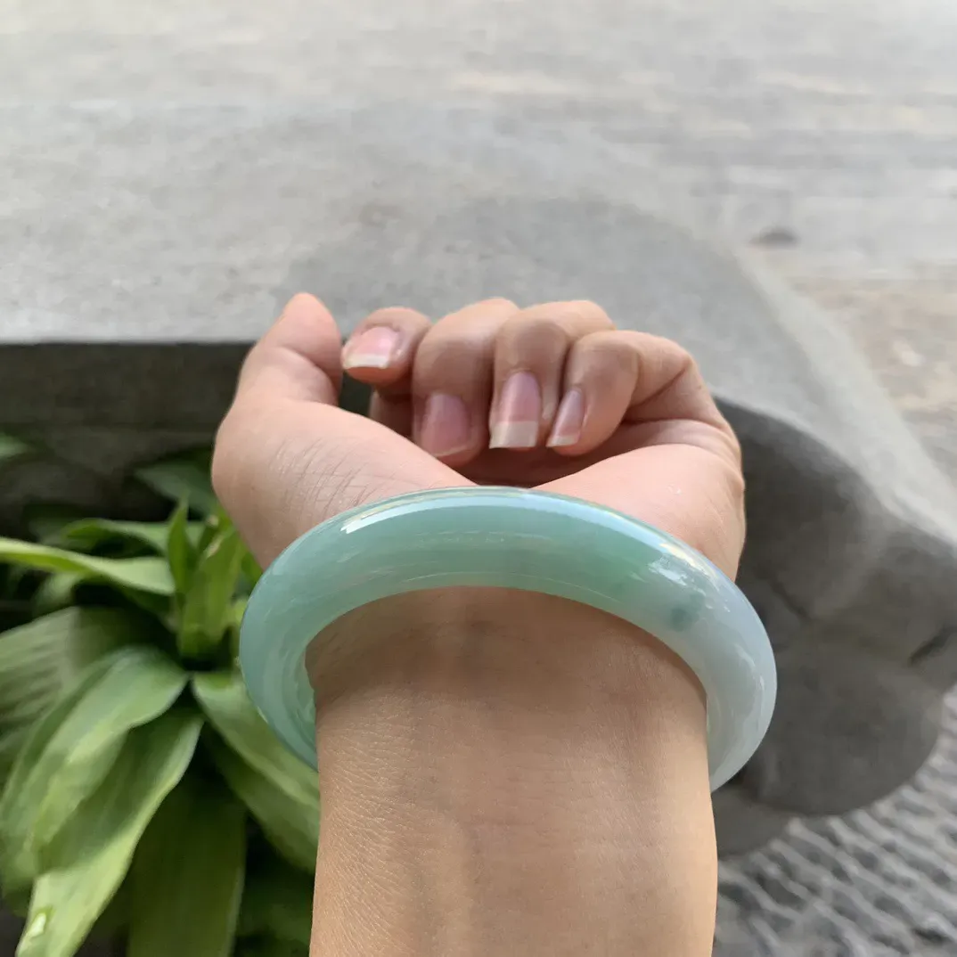 圈口57-12.2-9.4 【果绿正圈手镯】正圈57 58可戴