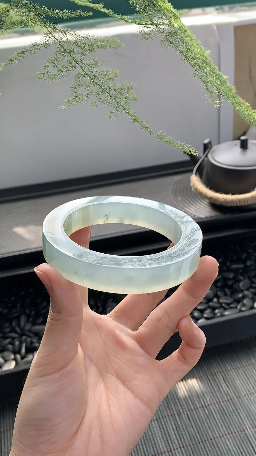 【冰黄飘花镯胚】