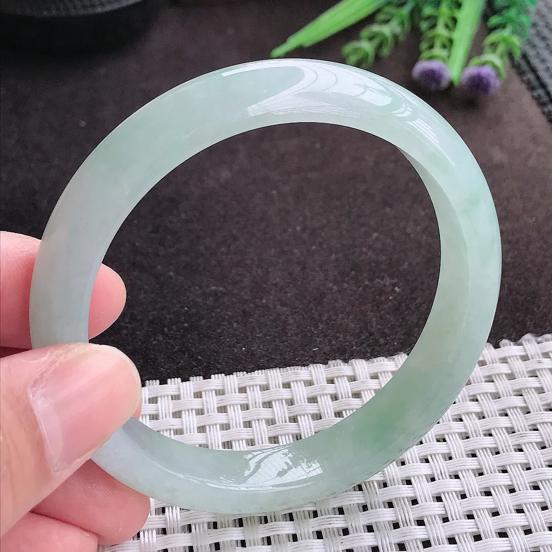 实拍A货翡翠58/11.8/7.8老坑冰胶水灵冰晴种手镯宽边翡翠玉镯女款