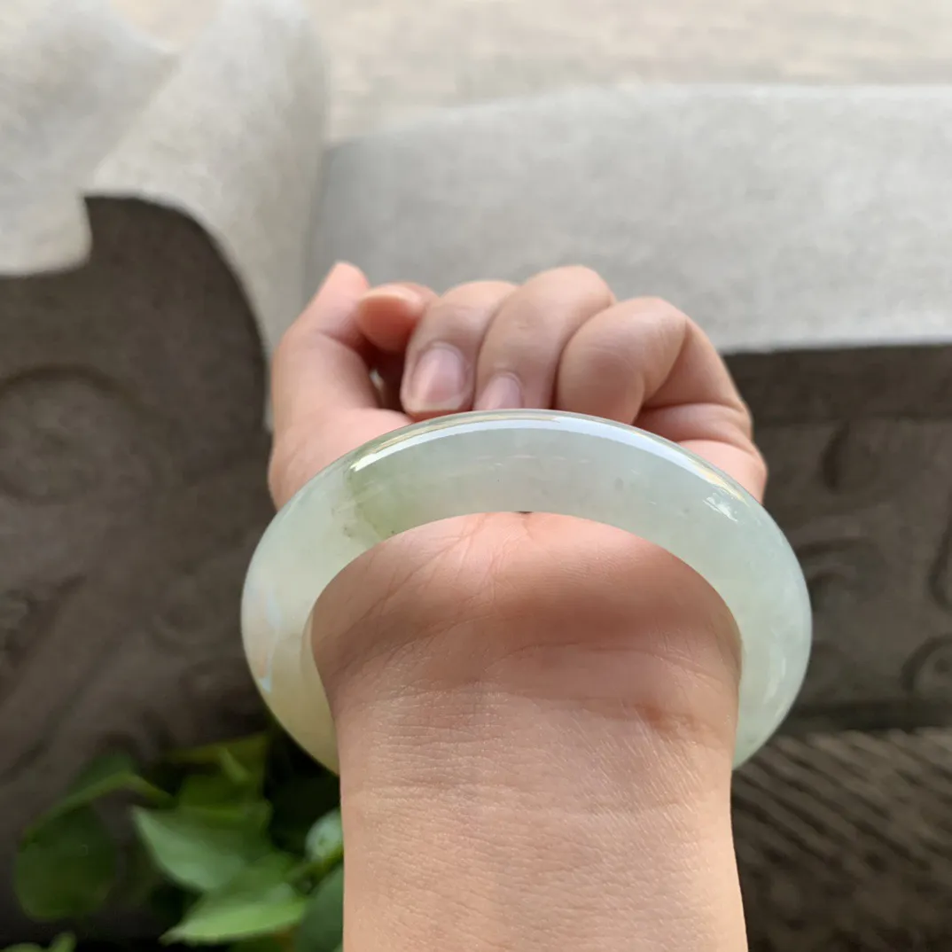 圈口57.8-12.8-9.1 【冰黄翡正圈手镯】正圈57 58可戴