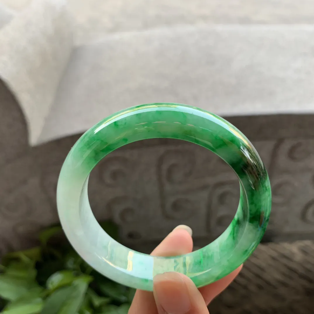 圈口54.8-14.3-9 【辣绿正圈手镯】正圈54 55可戴