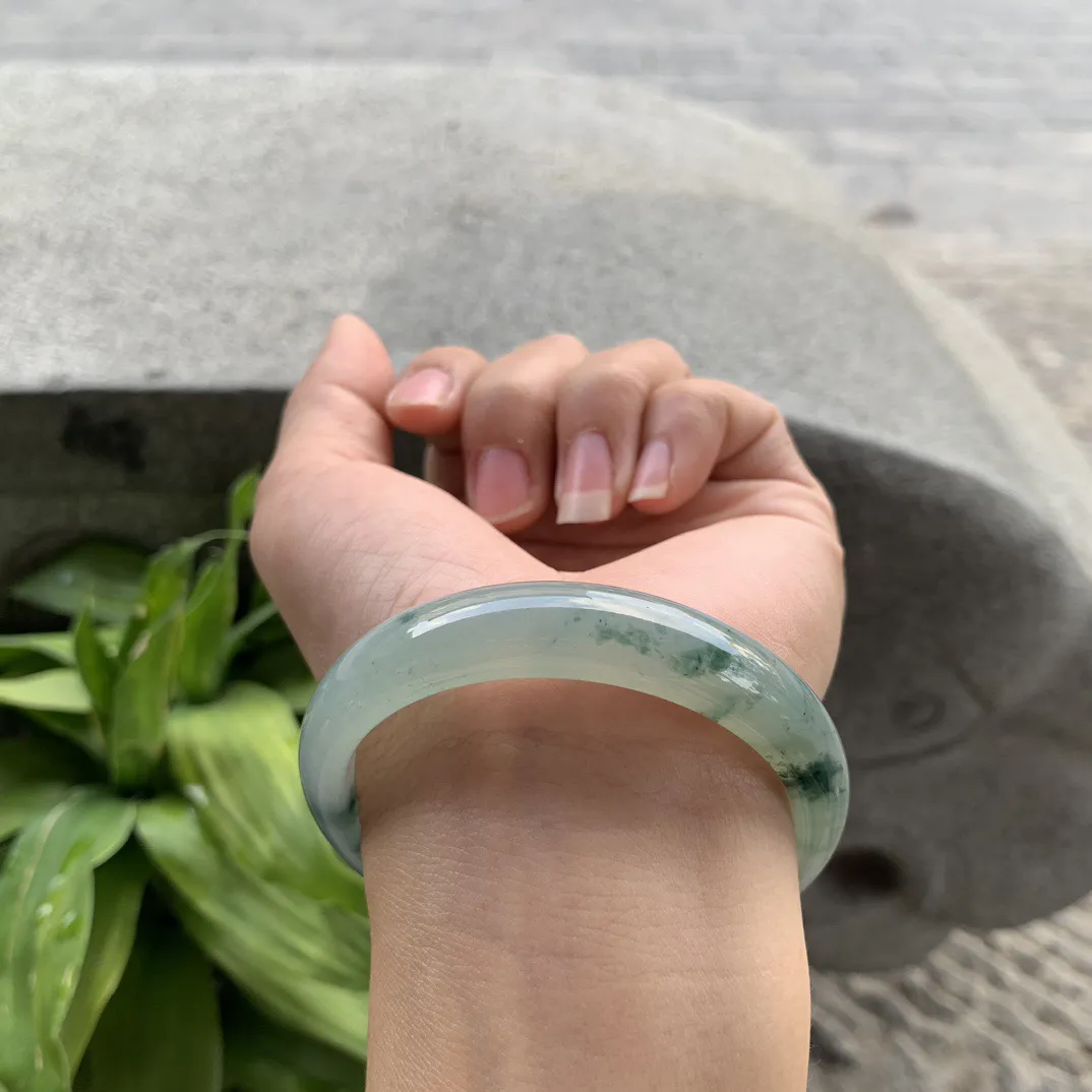 圈口54.5-11.9-7 【冰飘花正圈手镯】正圈54 55可戴