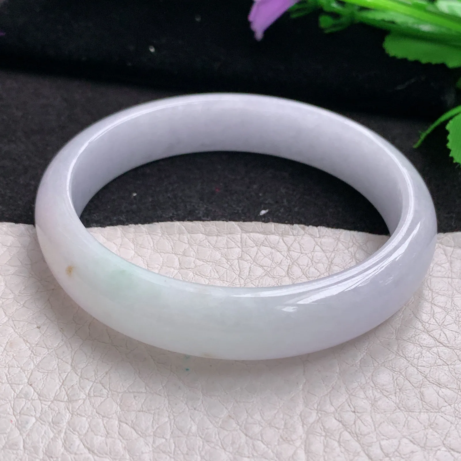 nr实拍57.5*12.5*7平安镯 缅甸翡翠精美冰紫宽边玉手镯 玉手环