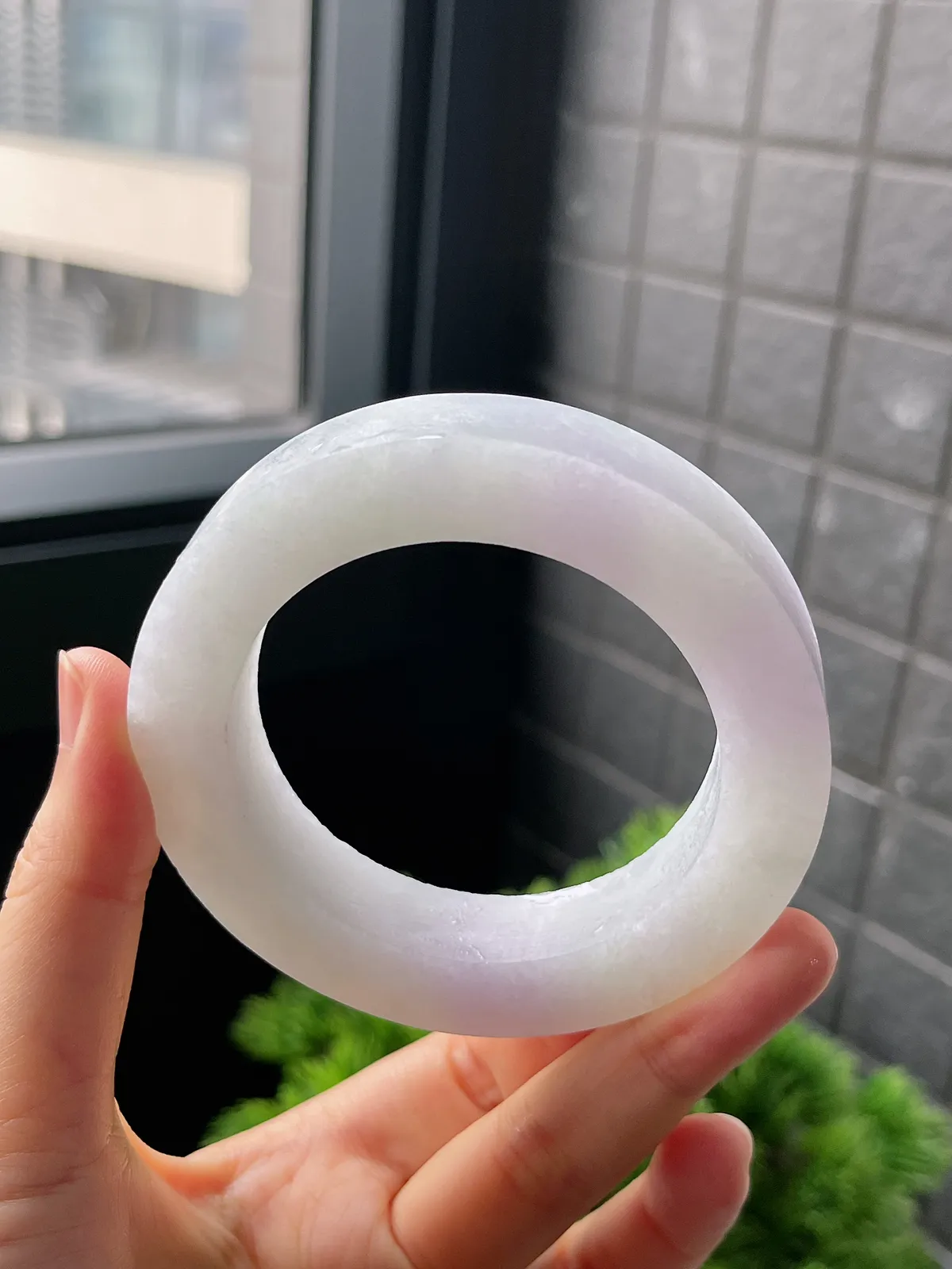 翡翠冰糯种春带彩镯饼，⭕️正圈最大做61，最小做53.6