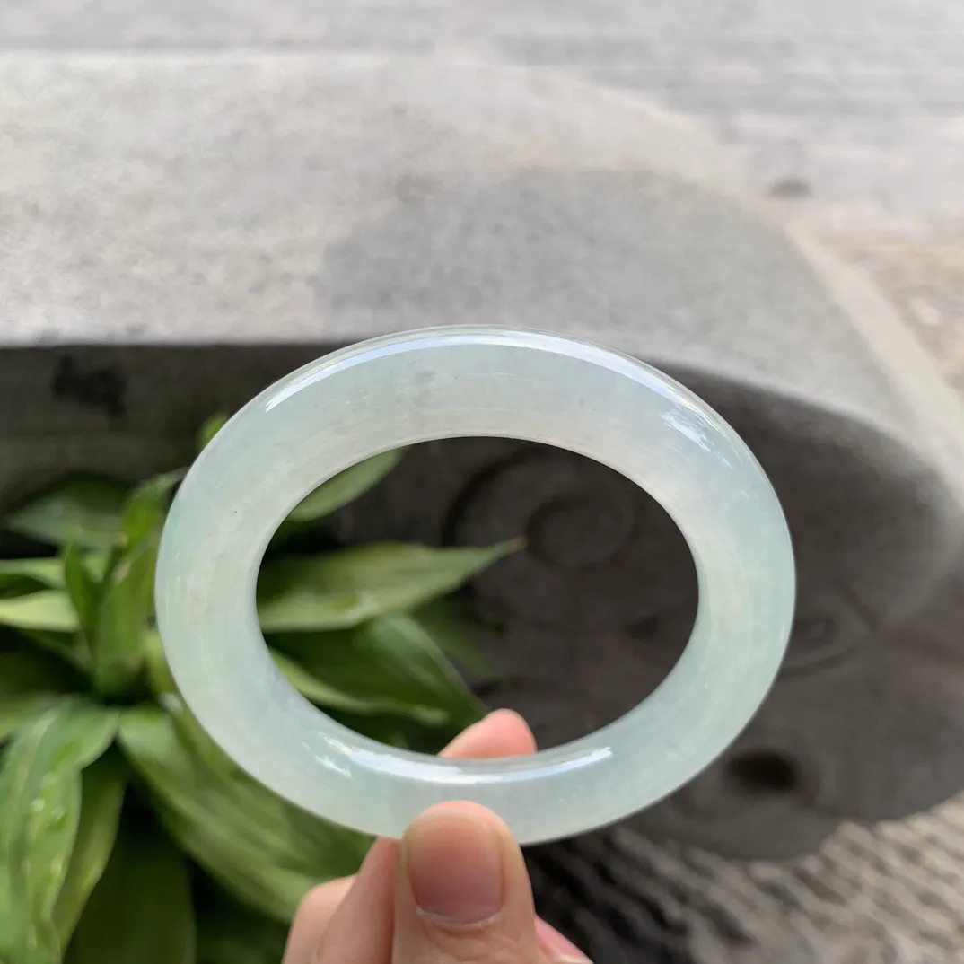 圈口55.8-12 【冰晴绿圆条手镯】圆条55 56可戴