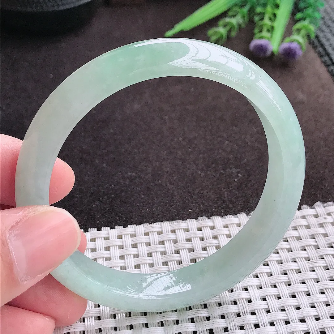 实拍A货翡翠58/11.8/7.8老坑冰胶水灵冰晴种手镯宽边翡翠玉镯女款