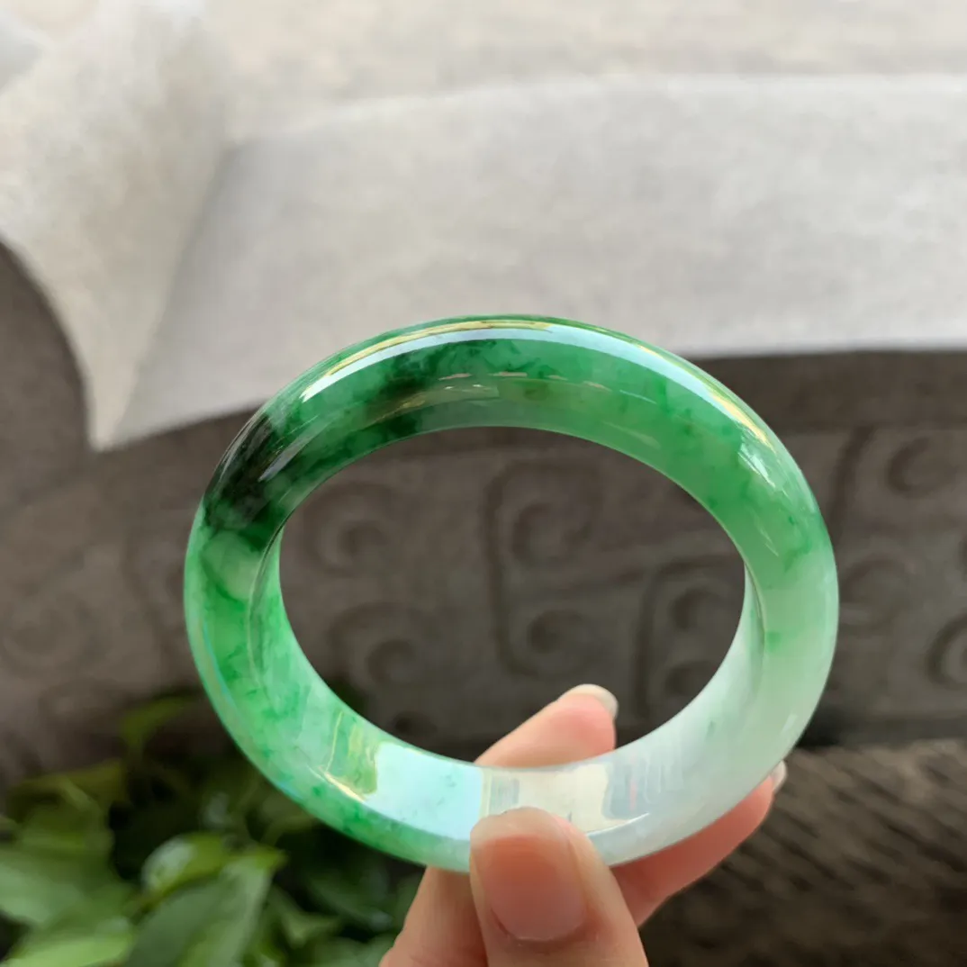 圈口54.8-14.3-9 【辣绿正圈手镯】正圈54 55可戴