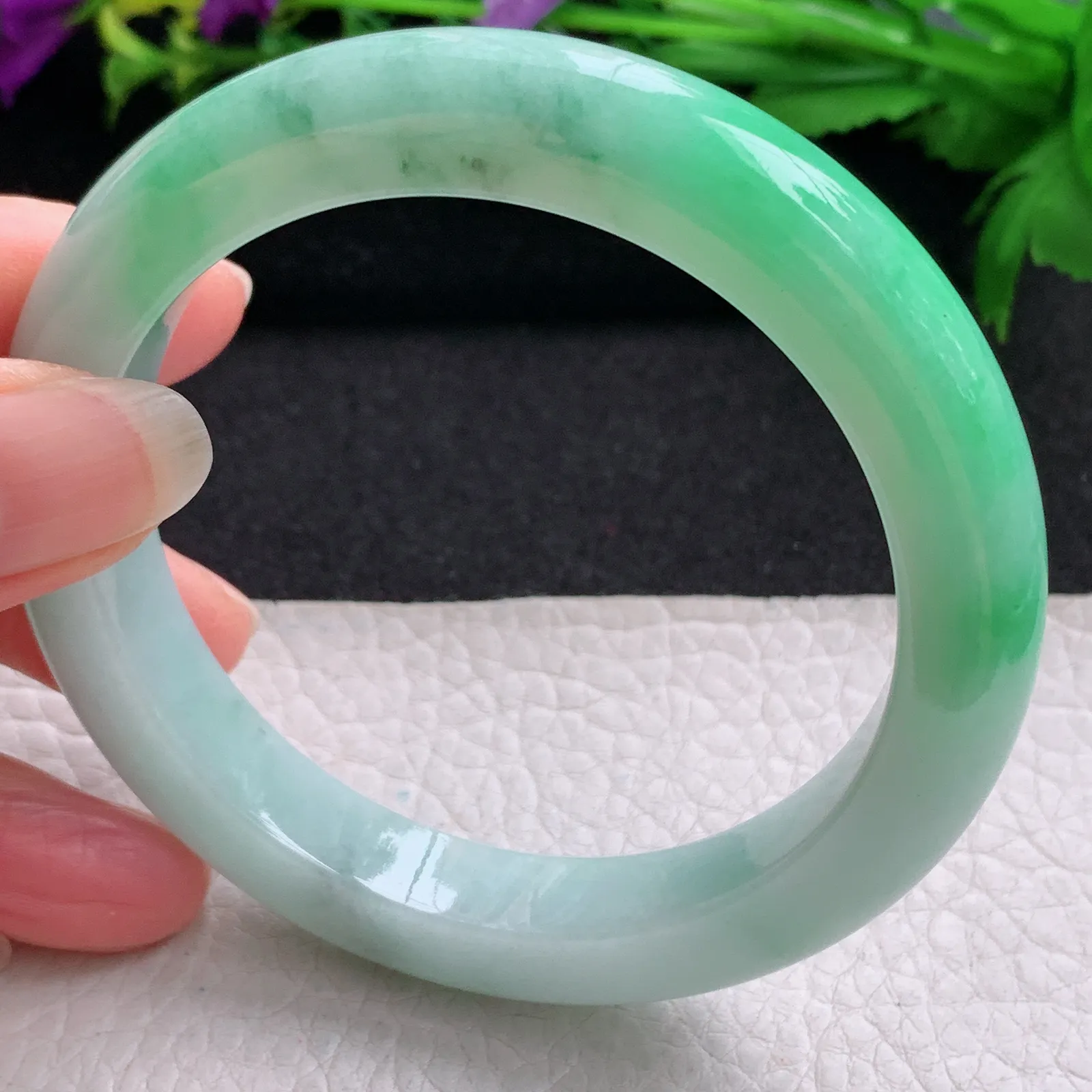 nr实拍59.5*11*9.6平安镯 缅甸翡翠精美阳绿厚装宽边玉手镯 玉手环