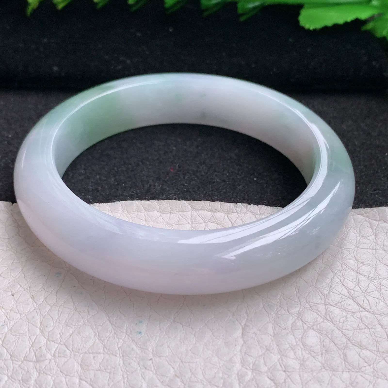 p实拍54.3*12*9平安镯 缅甸翡翠精美清新厚装宽边玉手镯 玉手环