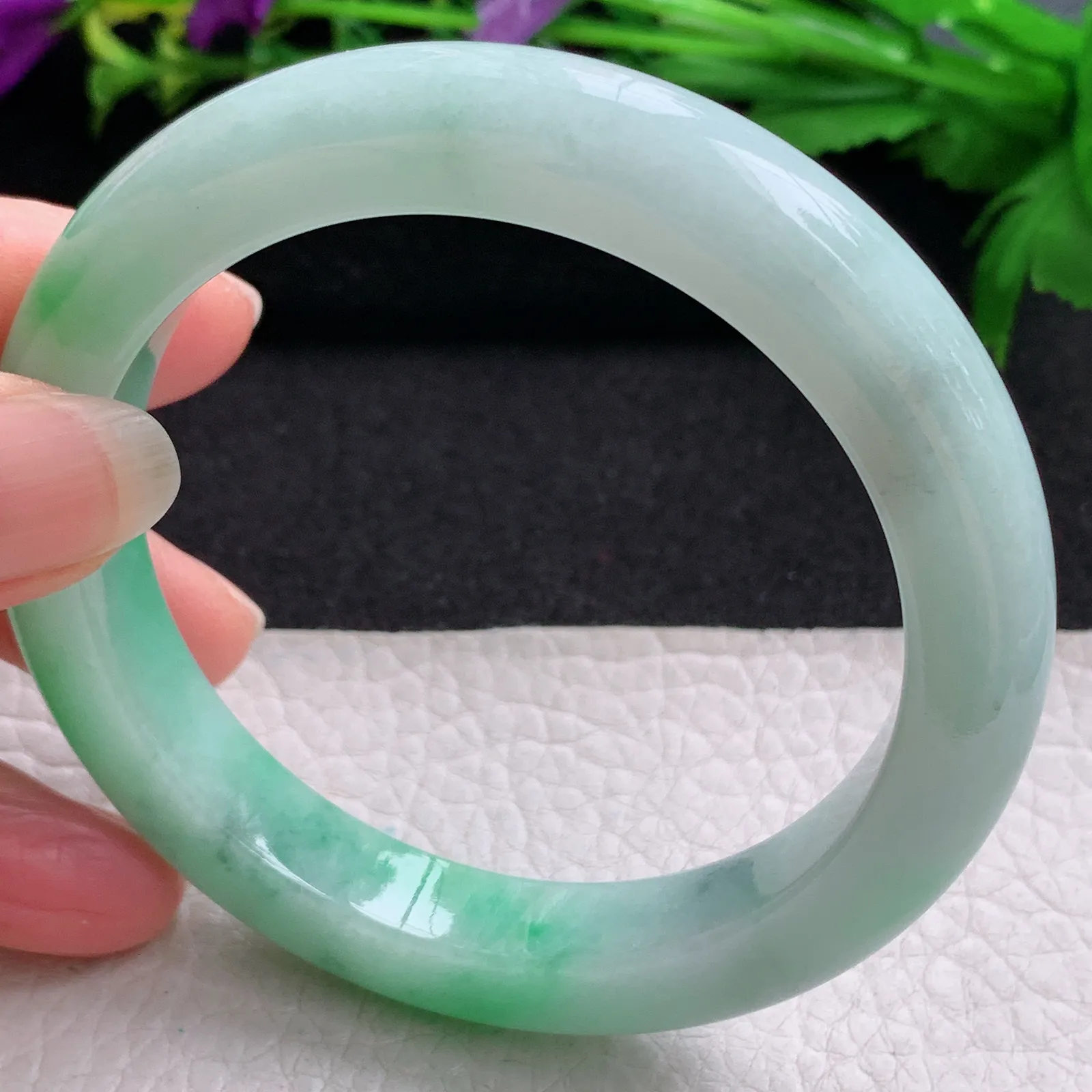 nr实拍59.5*11*9.6平安镯 缅甸翡翠精美阳绿厚装宽边玉手镯 玉手环