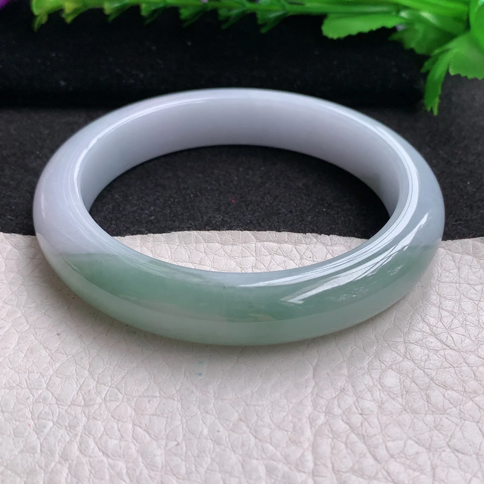 z大圈口60*12*9.2平安镯 缅甸翡翠精美双彩厚装宽边玉手镯  玉手环