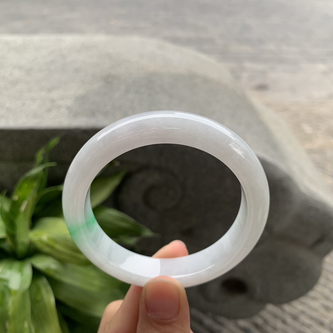 圈口54.7-12.6-8.5 【飘阳绿正圈手镯】正圈54 55可戴