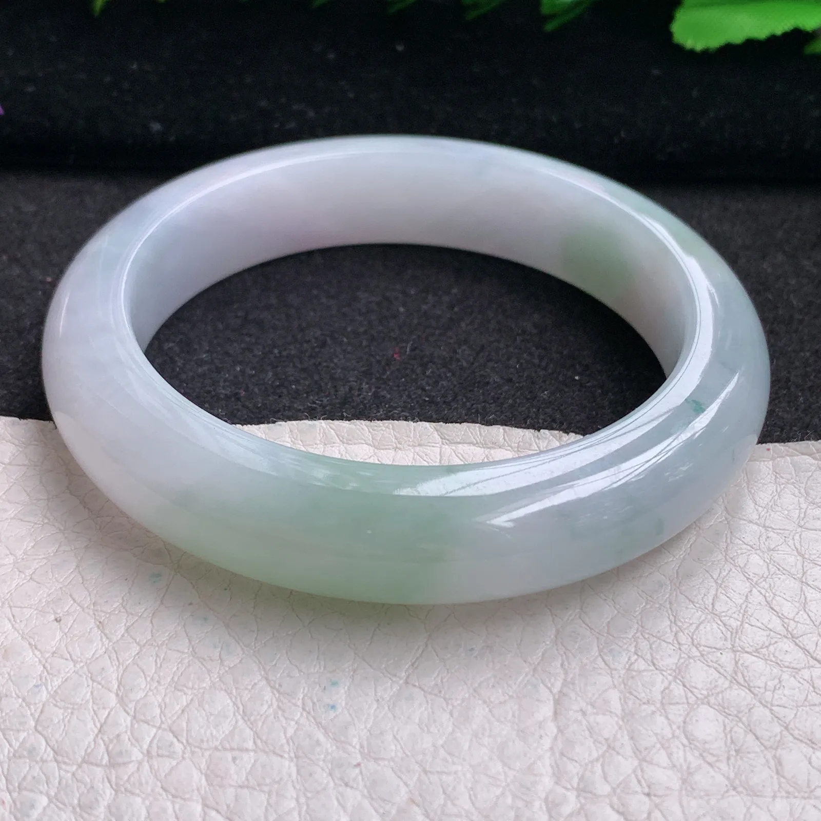 p实拍54.3*12*9平安镯 缅甸翡翠精美清新厚装宽边玉手镯 玉手环