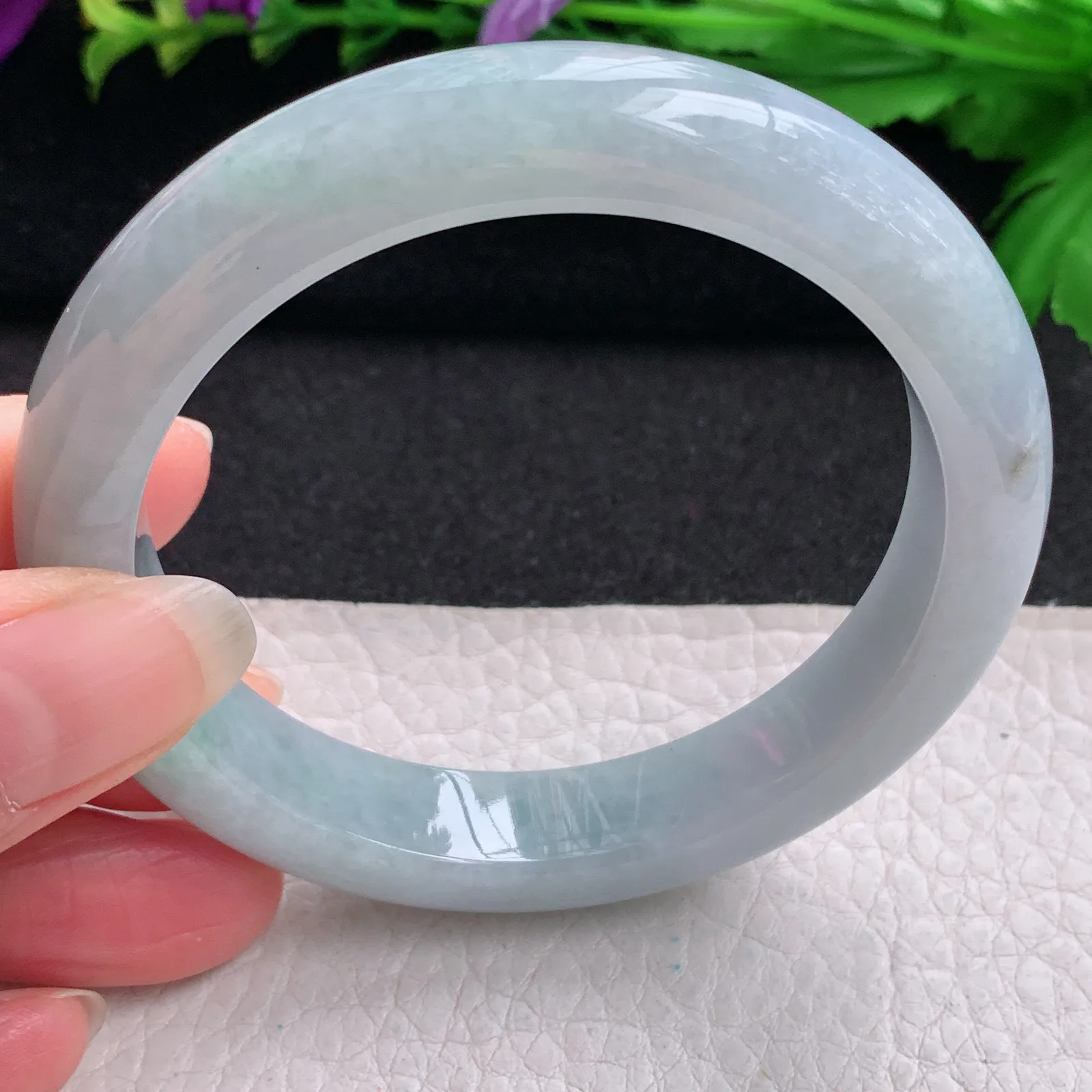 nr实拍57.6*11.8*8.8平安镯 缅甸翡翠精美飘绿厚装宽边玉手镯 玉手环