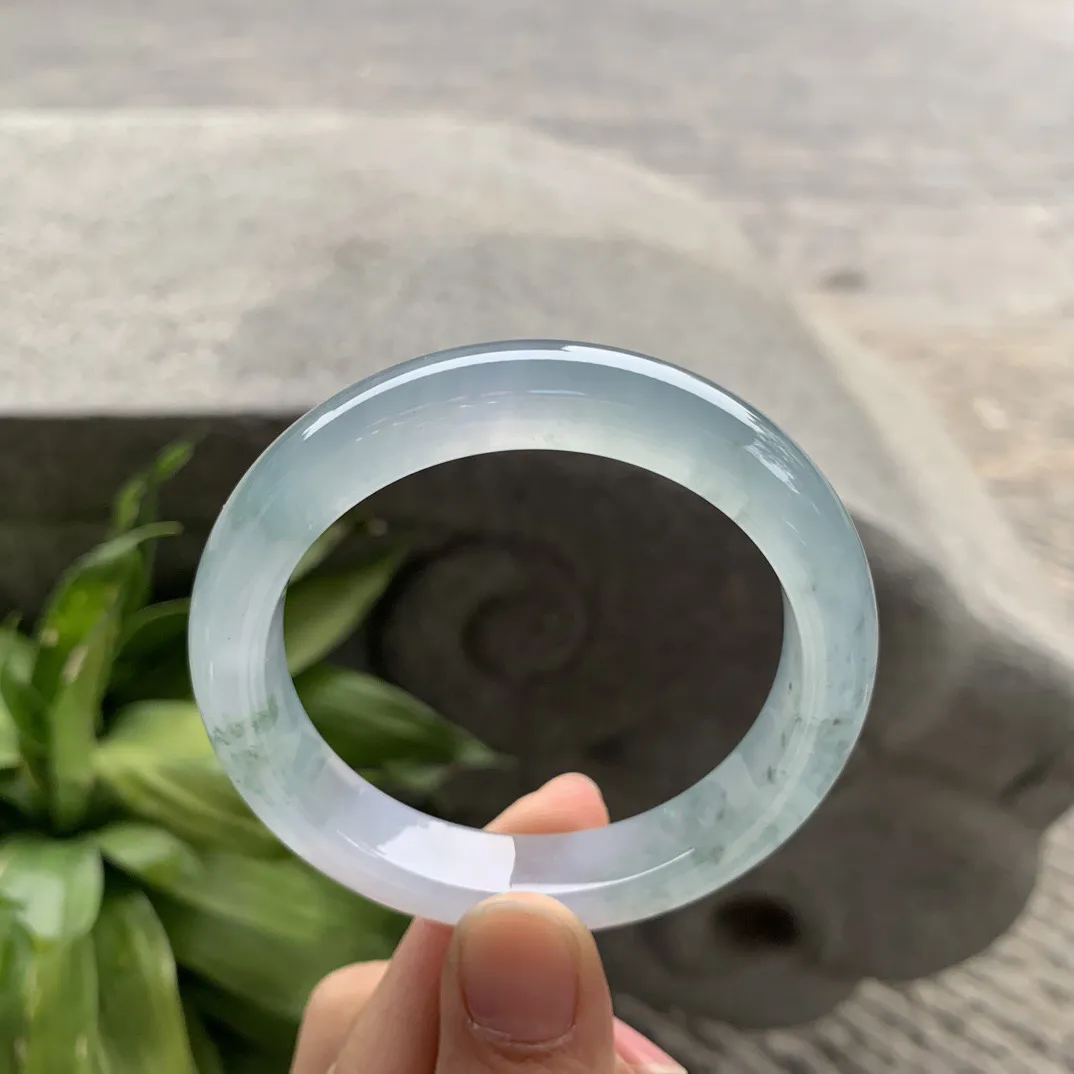 小圈口 52.5-11.1-8.5【高冰飘花正圈手镯】正圈52 53可戴