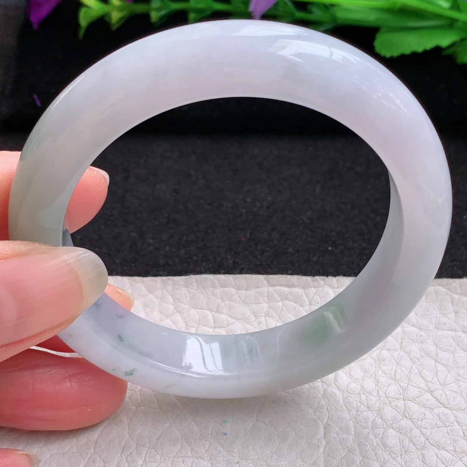 p实拍54.3*12*9平安镯 缅甸翡翠精美清新厚装宽边玉手镯 玉手环