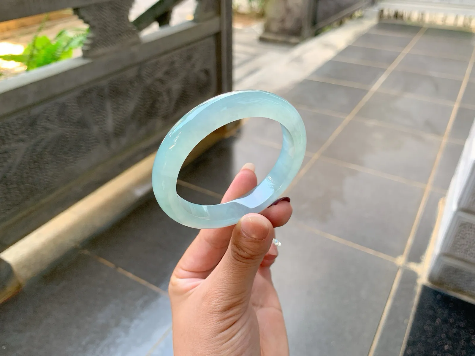 ｜54圈口
冰胶蓝底，色泽胶润饱满，温润细腻，上手效果绝美，很清新，