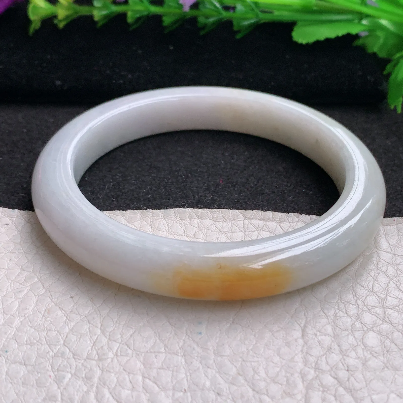 nr实拍58*10.2*9平安镯 缅甸翡翠精美双采宽边玉手镯 玉手环