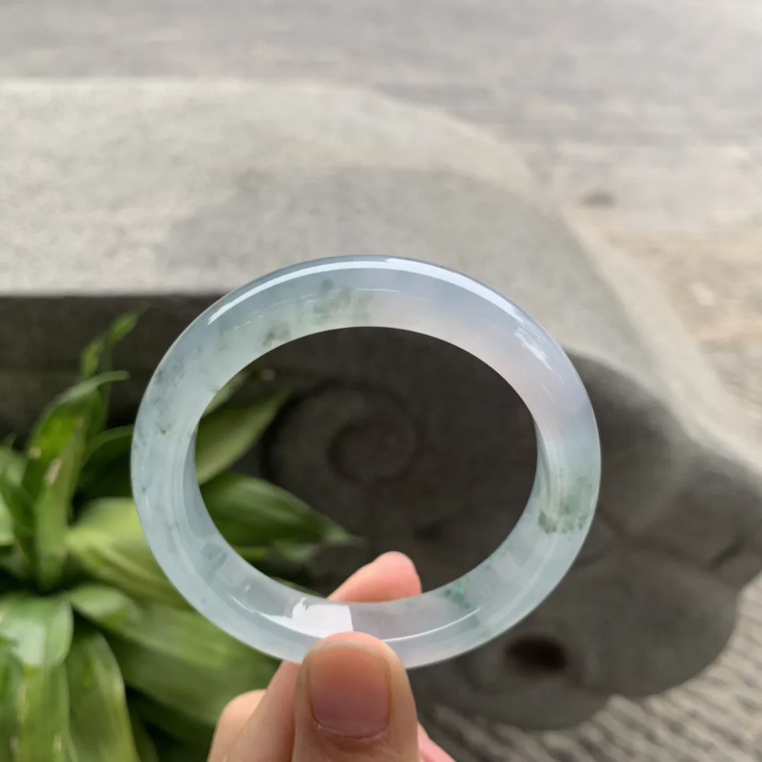 小圈口 52.5-11.1-8.5【高冰飘花正圈手镯】正圈52 53可戴