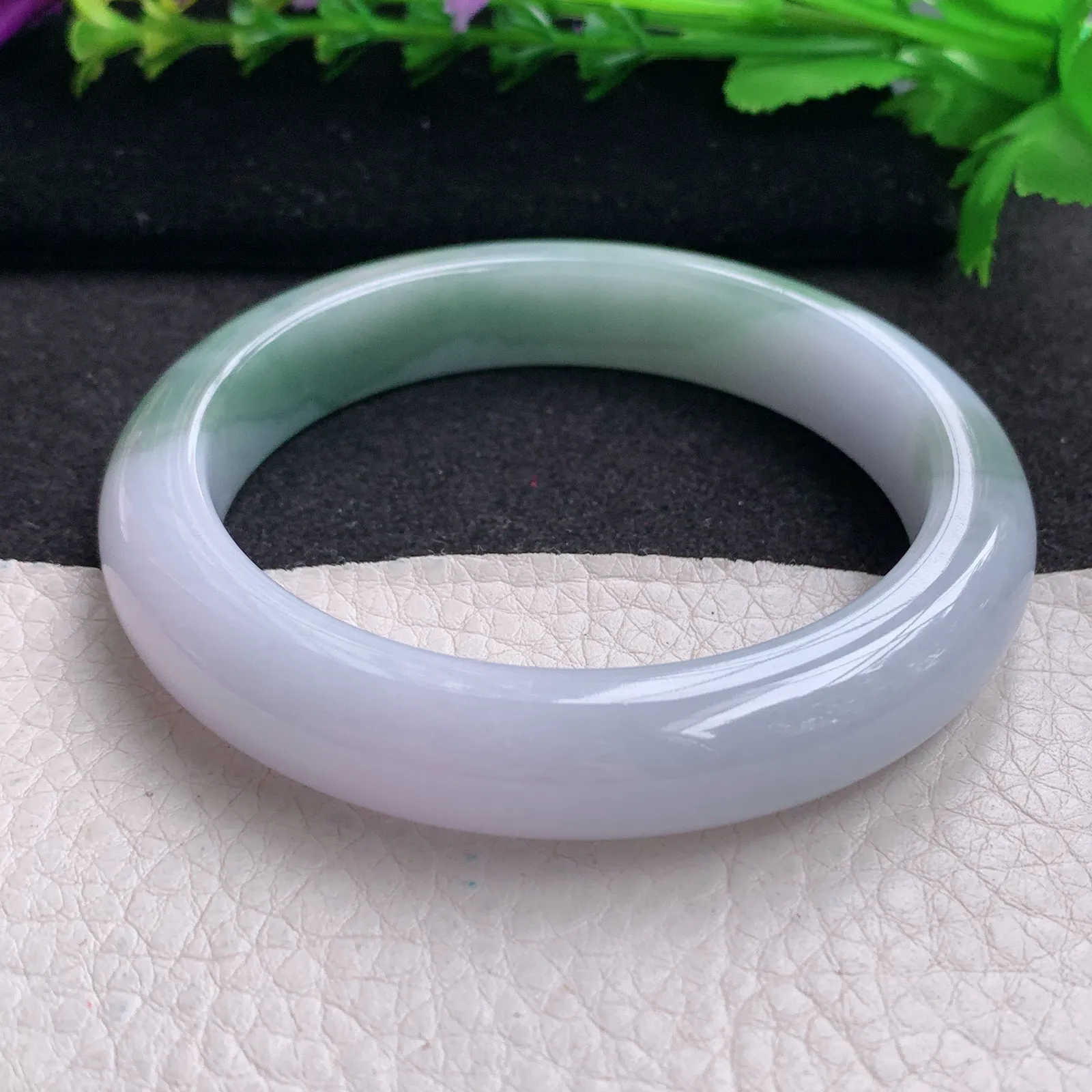 z大圈口60*12*9.2平安镯 缅甸翡翠精美双彩厚装宽边玉手镯  玉手环