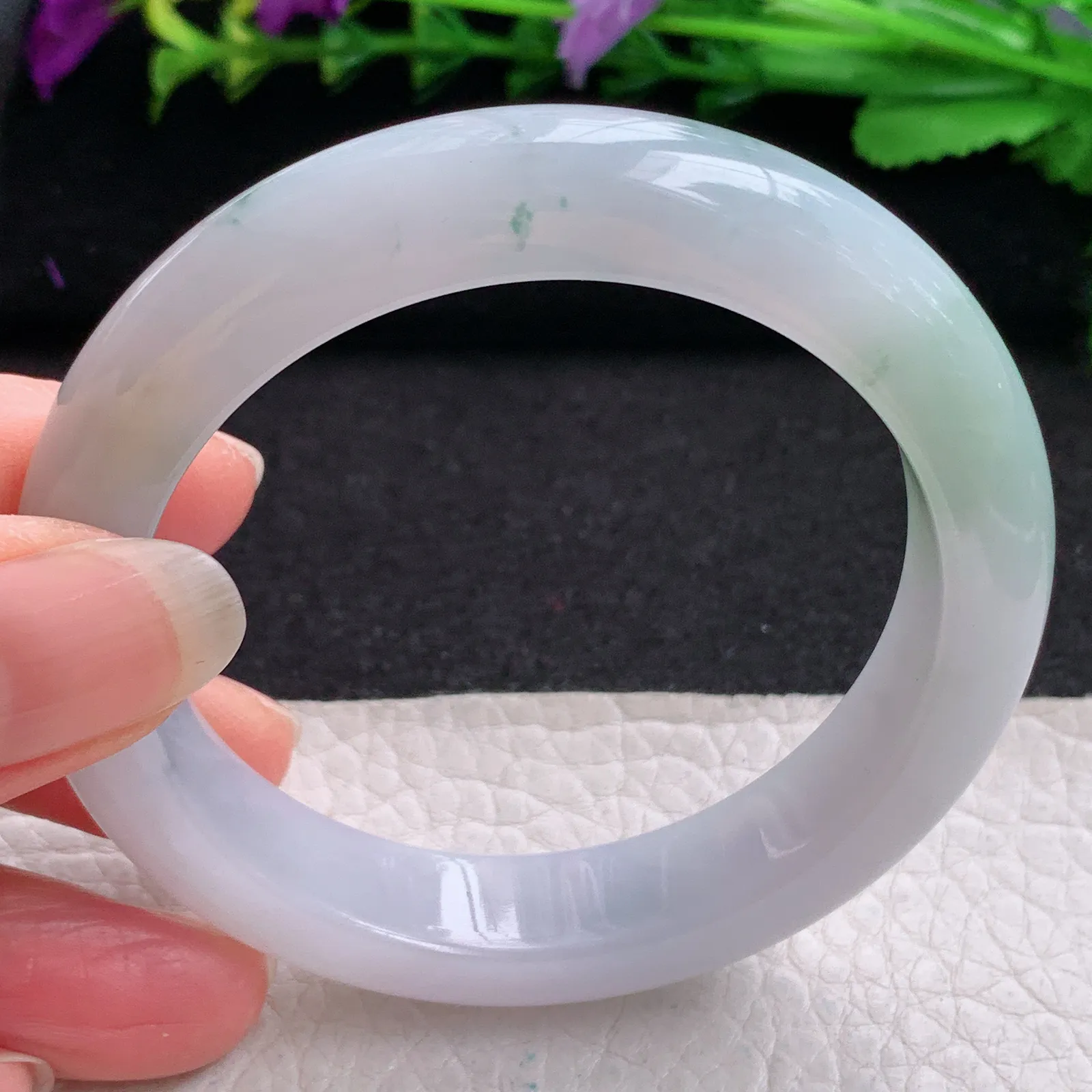 p实拍54.3*12*9平安镯 缅甸翡翠精美清新厚装宽边玉手镯 玉手环