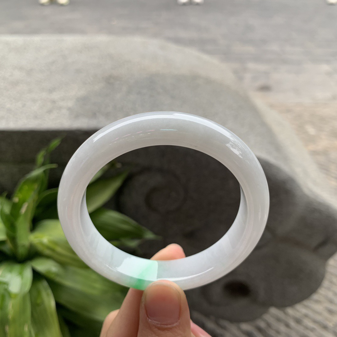 圈口54.7-12.6-8.5 【飘阳绿正圈手镯】正圈54 55可戴