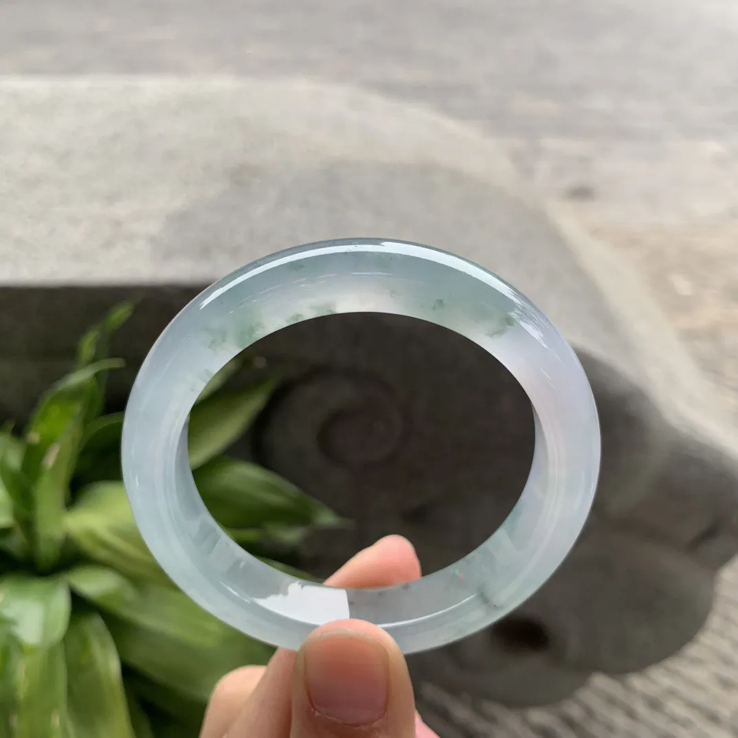 小圈口 52.5-11.1-8.5【高冰飘花正圈手镯】正圈52 53可戴