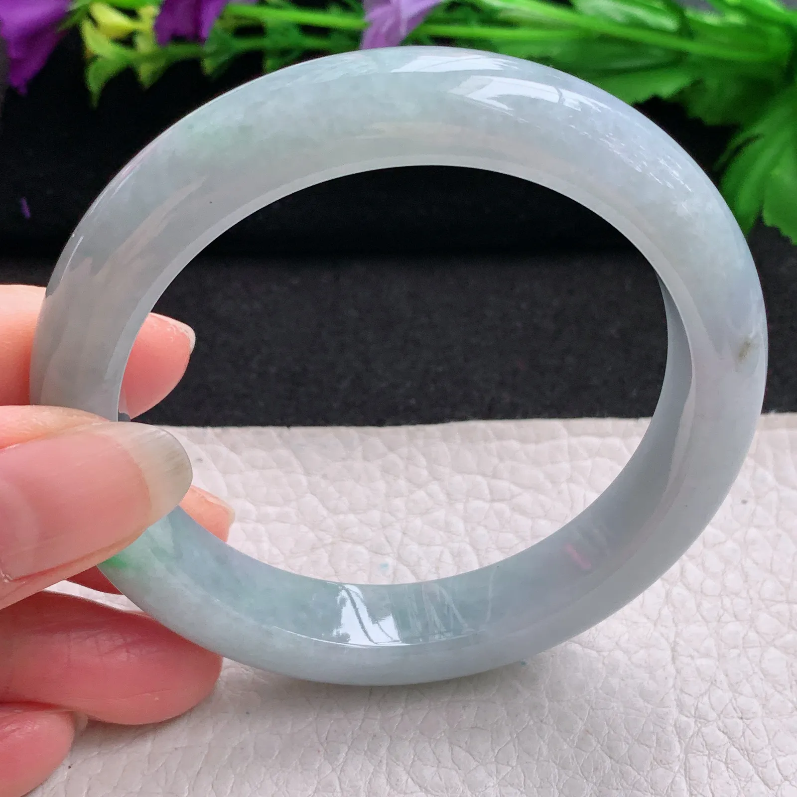 nr实拍57.6*11.8*8.8平安镯 缅甸翡翠精美飘绿厚装宽边玉手镯 玉手环