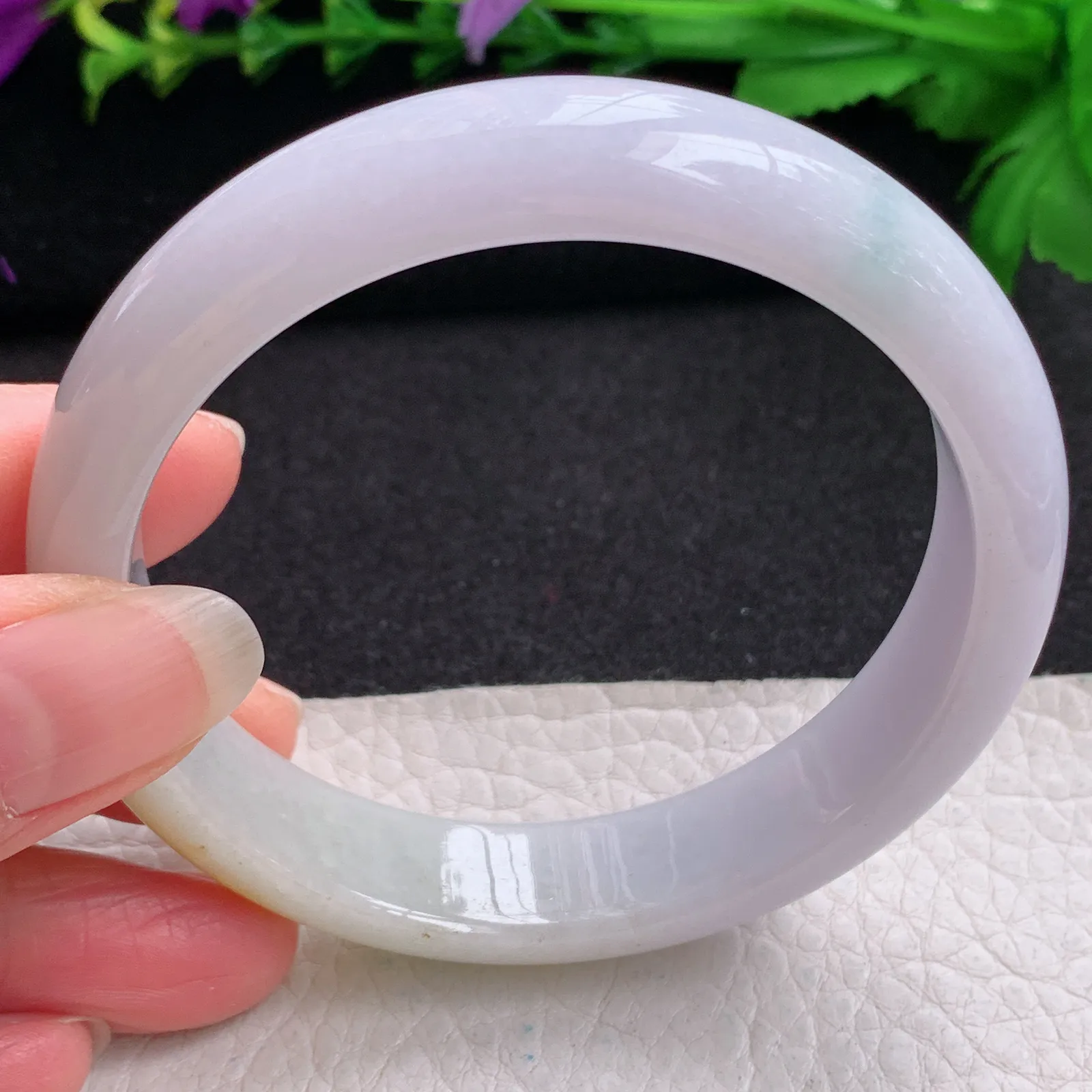 jx大圈口60*13.6*7.4平安镯 缅甸翡翠精美双彩宽边玉手镯 玉手环