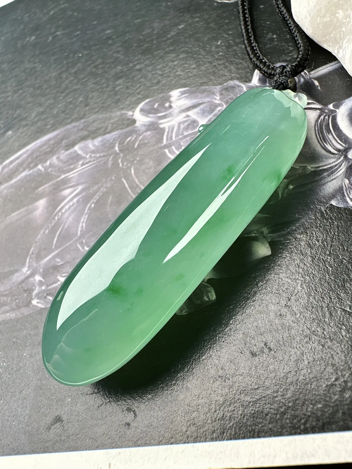 【冰种满绿大福瓜】质地冰润细腻，种老起光，收藏品质