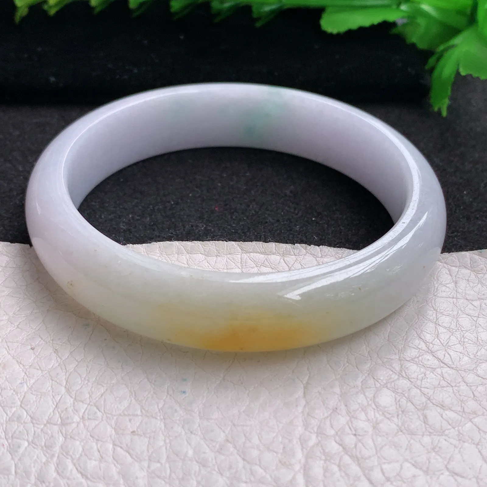 jx大圈口60*13.6*7.4平安镯 缅甸翡翠精美双彩宽边玉手镯 玉手环