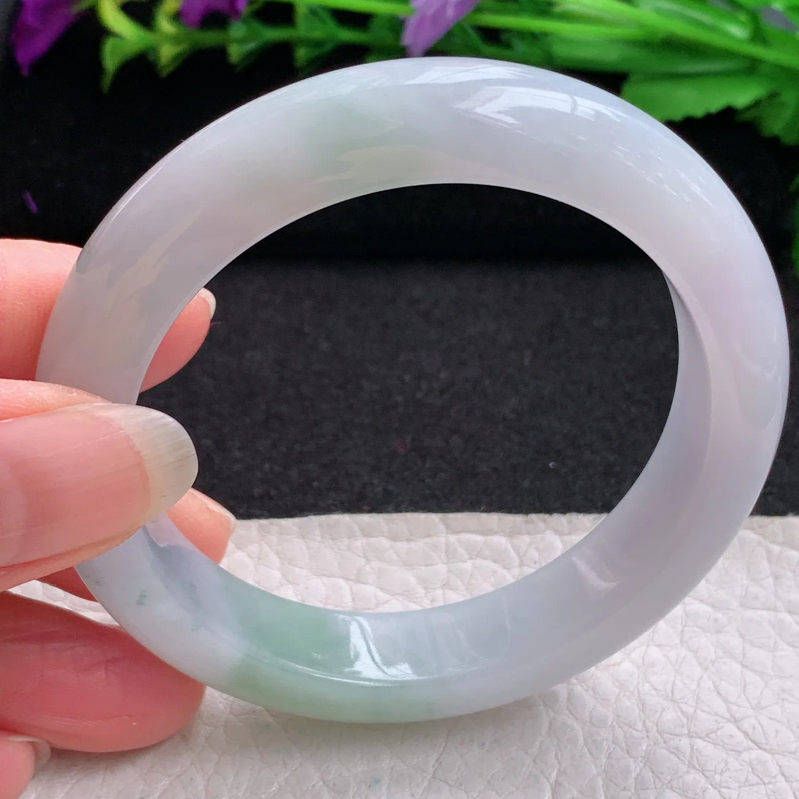 p实拍54.3*12*9平安镯 缅甸翡翠精美清新厚装宽边玉手镯 玉手环