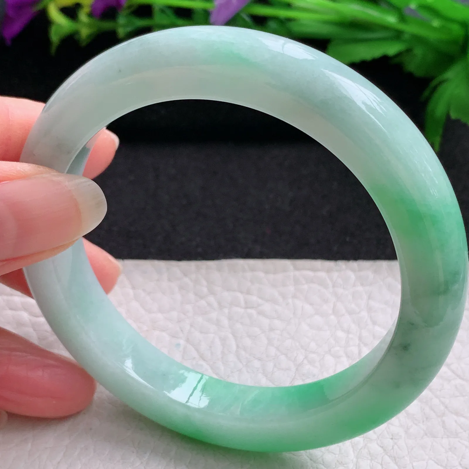 nr实拍59.5*11*9.6平安镯 缅甸翡翠精美阳绿厚装宽边玉手镯 玉手环