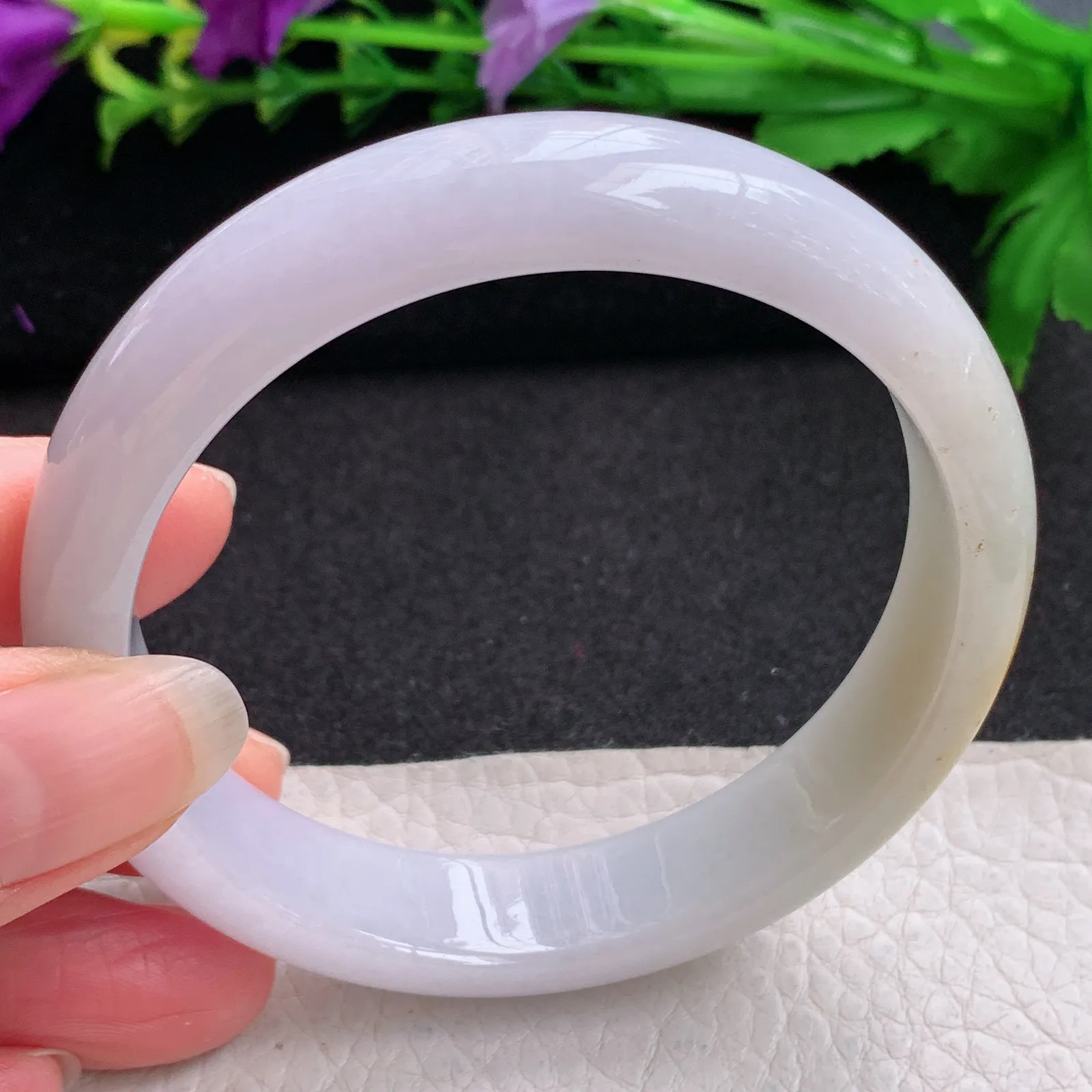 jx大圈口60*13.6*7.4平安镯 缅甸翡翠精美双彩宽边玉手镯 玉手环