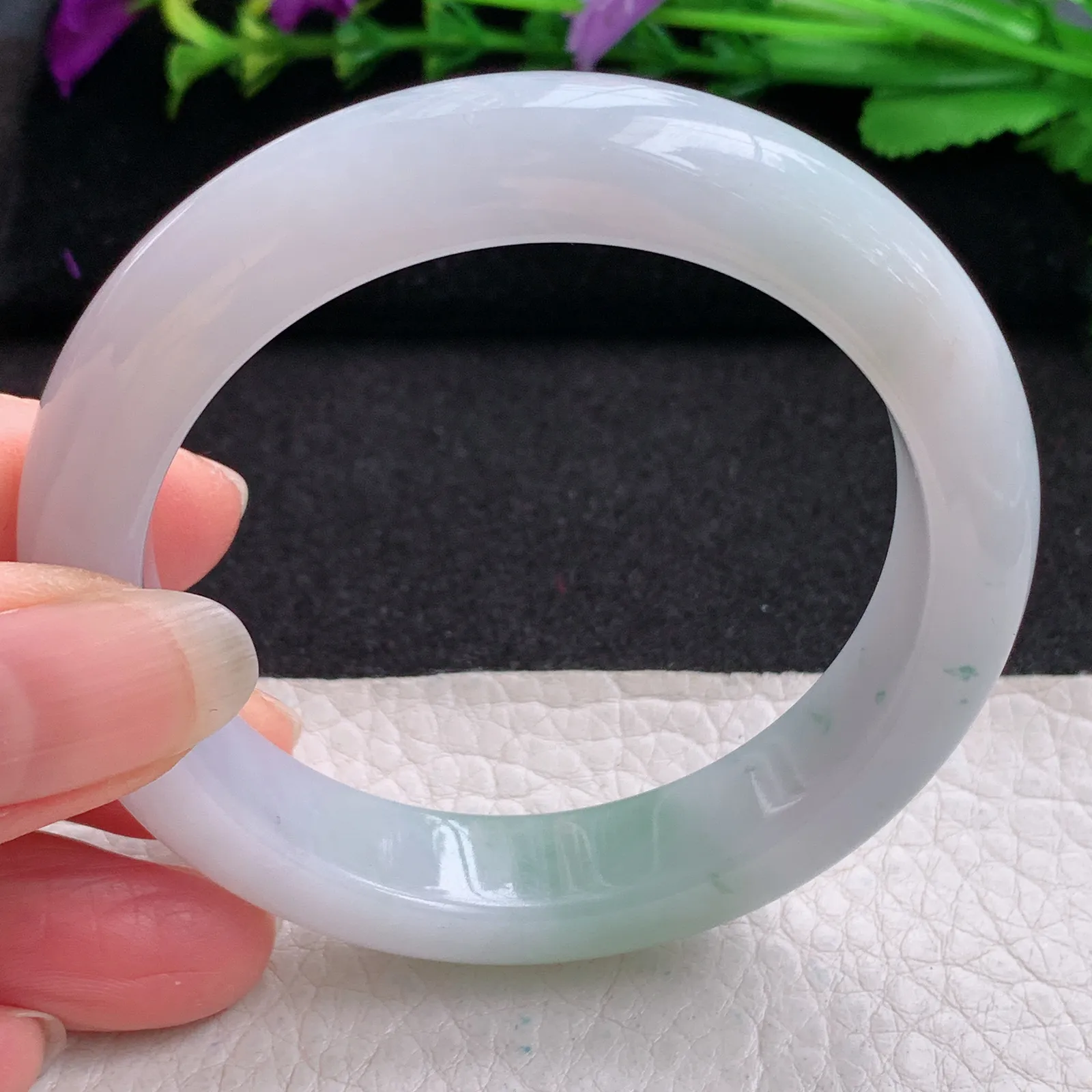 p实拍54.3*12*9平安镯 缅甸翡翠精美清新厚装宽边玉手镯 玉手环