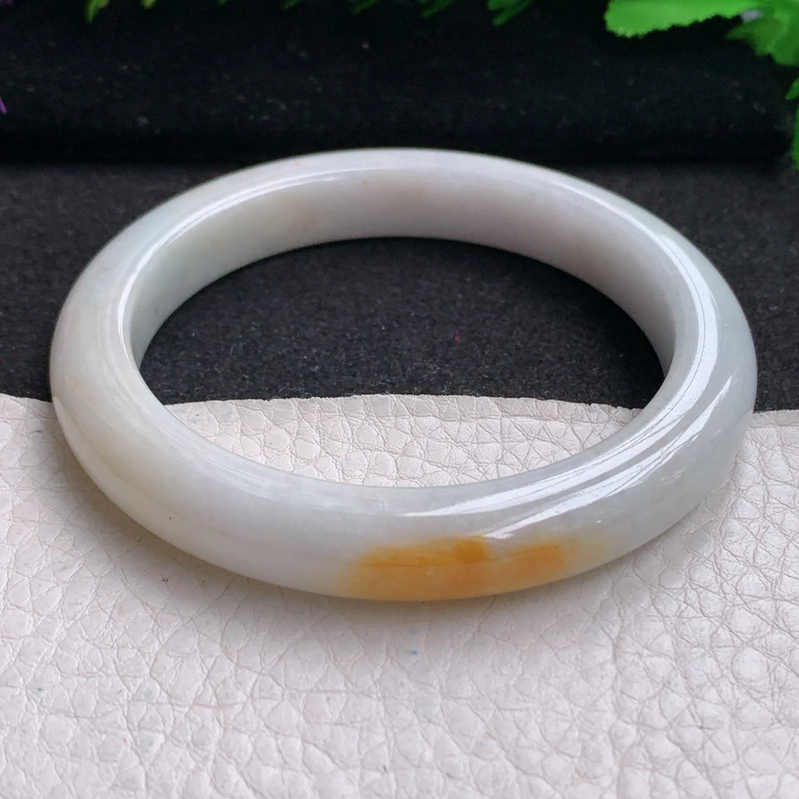 nr实拍58*10.2*9平安镯 缅甸翡翠精美双采宽边玉手镯 玉手环