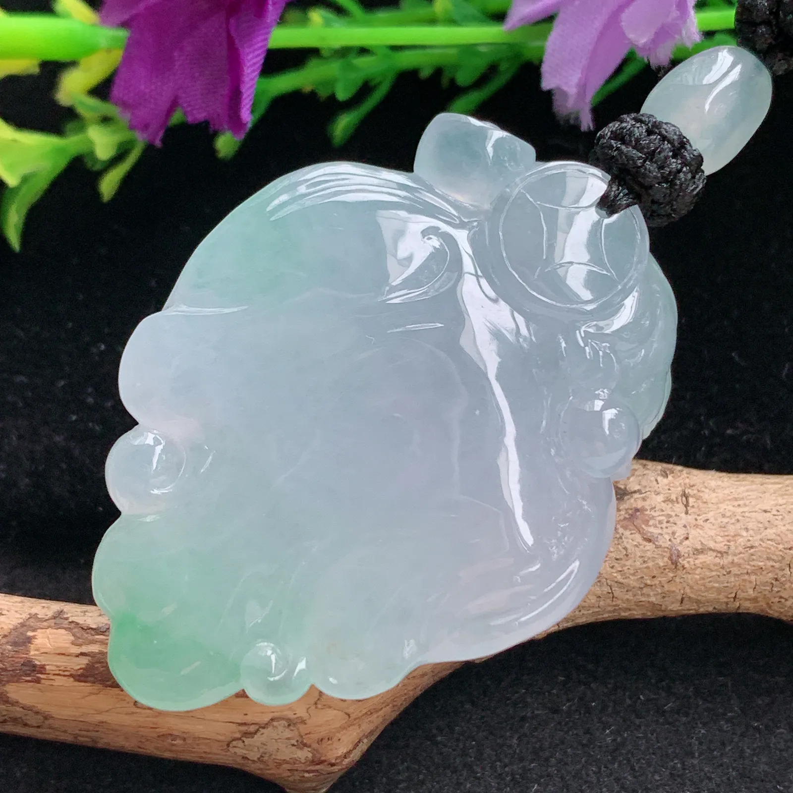 yl实拍45*34*21.8缅甸翡翠精雕冰胶封候拜相 官运亨通玉吊坠 玉挂坠