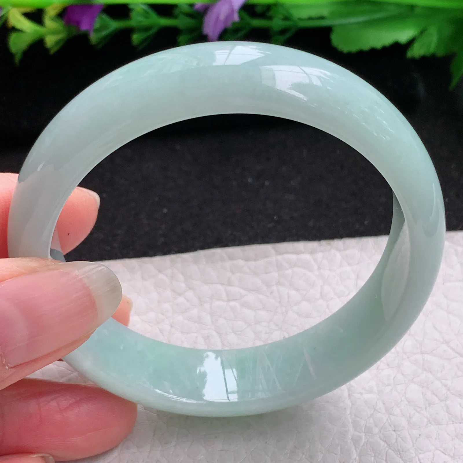 js实拍55.5*14.5*7.5平安镯 缅甸翡翠精美晴美水润宽边玉手镯 玉手环